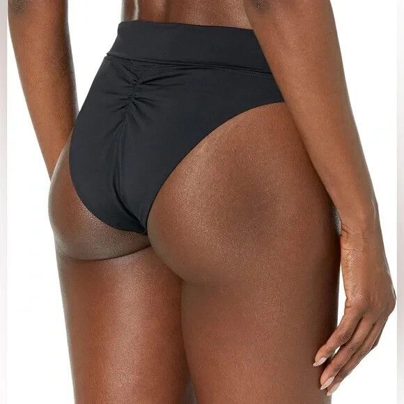 prAna Bikini Bottom Women Size XL Black High Rise High Leg Scrunch Butt Swimwear - Picture 7 of 14